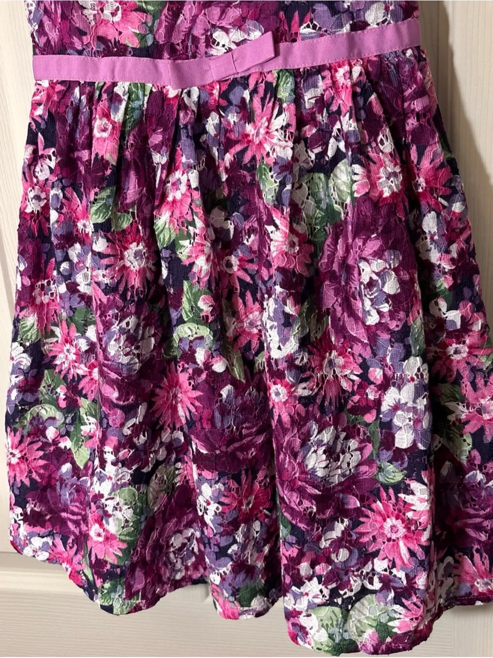 Gymboree Purple and Pink Floral Fit-and-Flare Dress